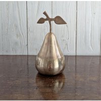 Messing Dose in Birnenform, Mit Deckel, Goldene Metall Box von melepele