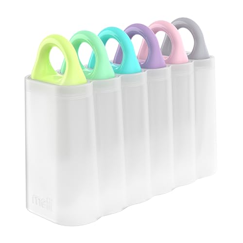 melii Eisformen mit Tablett, 6 Formen zum Selbermachen, leicht zu haltende Schlaufengriffe, Tropfschutz, einfaches Herauslösen melii Eisformen mit Tablett, 6 Formen zum Selbermachen, leicht zu haltende Schlaufengriffe, Tropfschutz, einfaches Herauslösen von melii