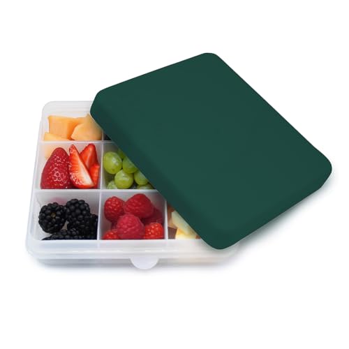melii Snackbox - Unterteilter Snackbehälter, Lebensmittelaufbewahrung für Kinder, herausnehmbare Trennwände, Kunst & Handwerk, Perlen, BPA-frei - 9 Fächer - Hunter Pine von melii