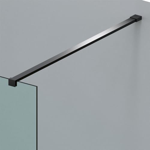 Melina24 Stabilisierungsstange schwarz eckig für Dusche 6-8mm Glas von melina24