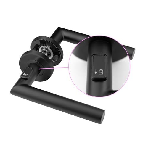 melina24 Rosetten Garnitur Quick Lock Türgriff mit Verriegelung smart Türbeschlag und OS (DIN rechts) von melina24