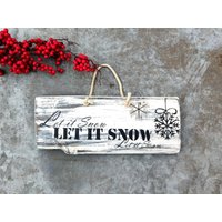 Shabby Chic Vintage Schild Dekoschild Let It Snow Weihnachten von melkey83
