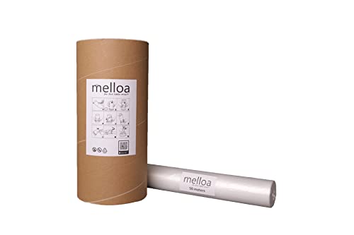MELLOA Nachfüllset für Windeleimer Kartusche, kompatibel mit Tommee Tippee TEC Simplee Twist & Click Spross Ubbi Magic Littycat Kartuschen (Weiß, 50m + Papierröhre) von melloa for the little ones