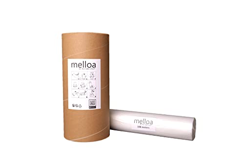 MELLOA Nachfüllset für Windeleimer Kartusche, kompatibel mit Tommee Tippee TEC Simplee Twist & Click Spross Ubbi Magic Littycat Kartuschen (Weiß, 100m + Papierröhre) von melloa for the little ones