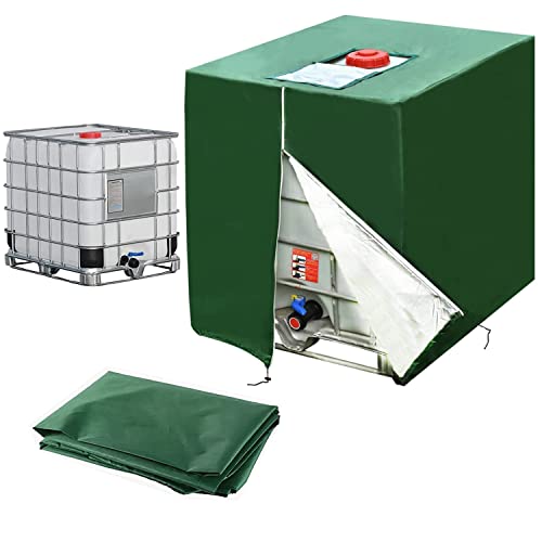 IBC Tank Abdeckung Wassertank 1000L Grün Wassertank Staubdichte Anti-UV-Schutzabdeckung Abdeckung für IBC Container mit Öffnung Outdoor 120 * 100 * 116cm von mellystore