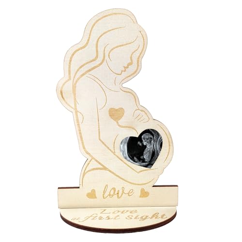 mellystore Schwangere Bilderrahmen Pregnant Ultrasound Picture Frame Wooden Baby Ultraschall Fotorahmen Ultrasonic Sonogram Frame Liebe im Bauch Werdende Mutter Foto Geschenke für Schwangere von mellystore