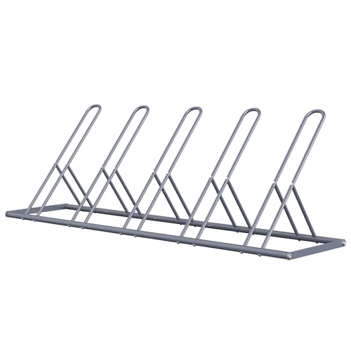 melos 5 Fahrradträger, Parken Fahrradständer, Outdoor für Mountain Floor Fahrradträger, Heavy Duty für Fahrradgarage, platzsparende Fahrradhalterung für Zuhause, Hof, Büro, Silber melos 5 Fahrradträger, Parken Fahrradständer, Outdoor für Mountain Floor Fahrradträger, Heavy Duty für Fahrradgarage, platzsparende Fahrradhalterung für Zuhause, Hof, Büro, Silber von melos