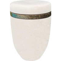 Seeurne Shell Kalkstein Bio Urne Weiß Und Golden Streifen Menschliche Asche Biologisch Abbaubar Personalisierte Andenken von mementiUrns