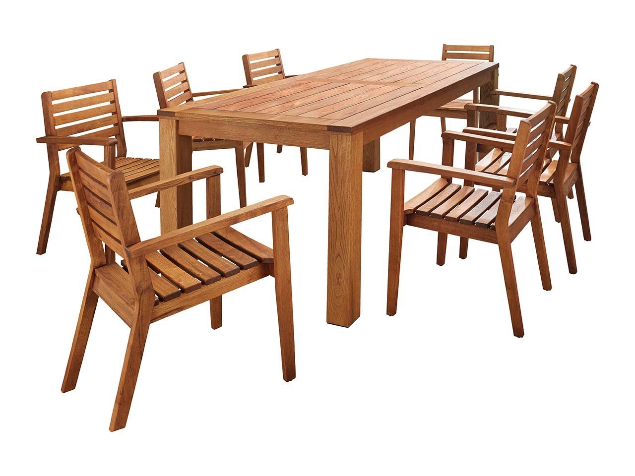 memo Garten-Essgruppe Cavo, (Spar-Set, 9-tlg., Tisch 200 x 100 cm, 8 Stühle), Made in Europe von memo