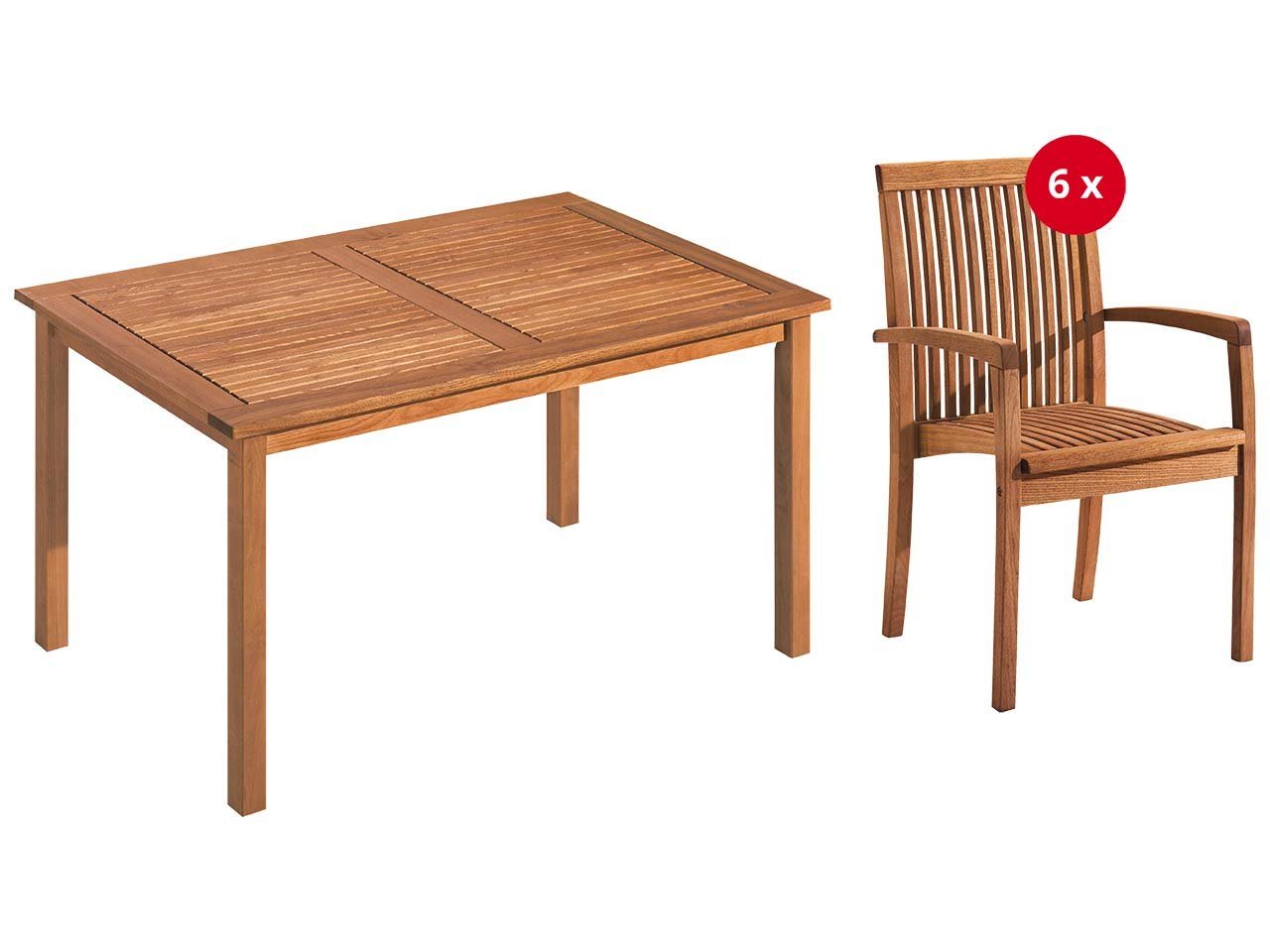 memo Garten-Essgruppe Enya, (Spar-Set, 5-tlg., Tisch (150 x 90 cm), 4 Stühle), Made in Europe von memo