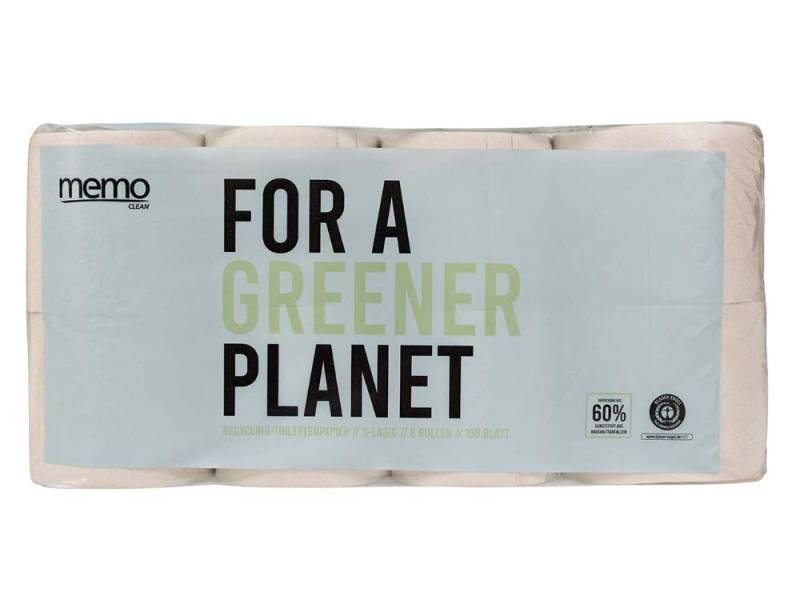memo Toilettenpapier memo Toilettenpapier 'FOR A GREENER PLANET' 3-lagi (8-St) von memo