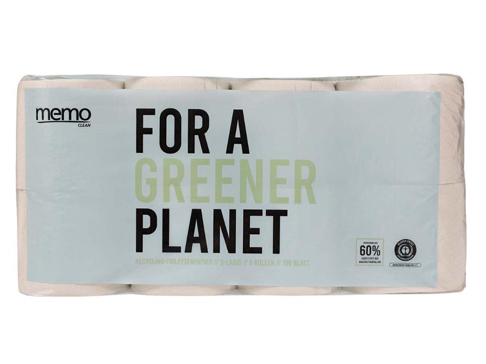 memo Toilettenpapier memo Toilettenpapier 'FOR A GREENER PLANET' 3-lagi (8-St) von memo