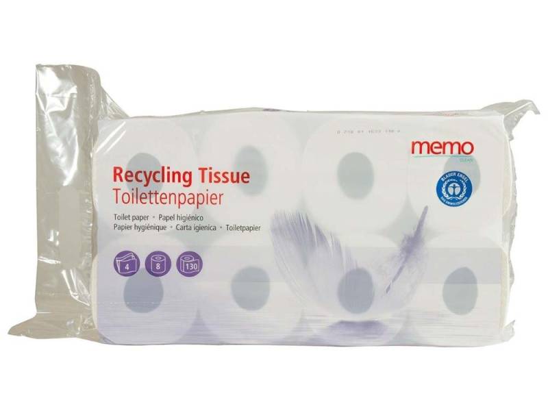 memo Toilettenpapier memo Toilettenpapier 'Recycling Tissue' 4-lagig (8-St) von memo