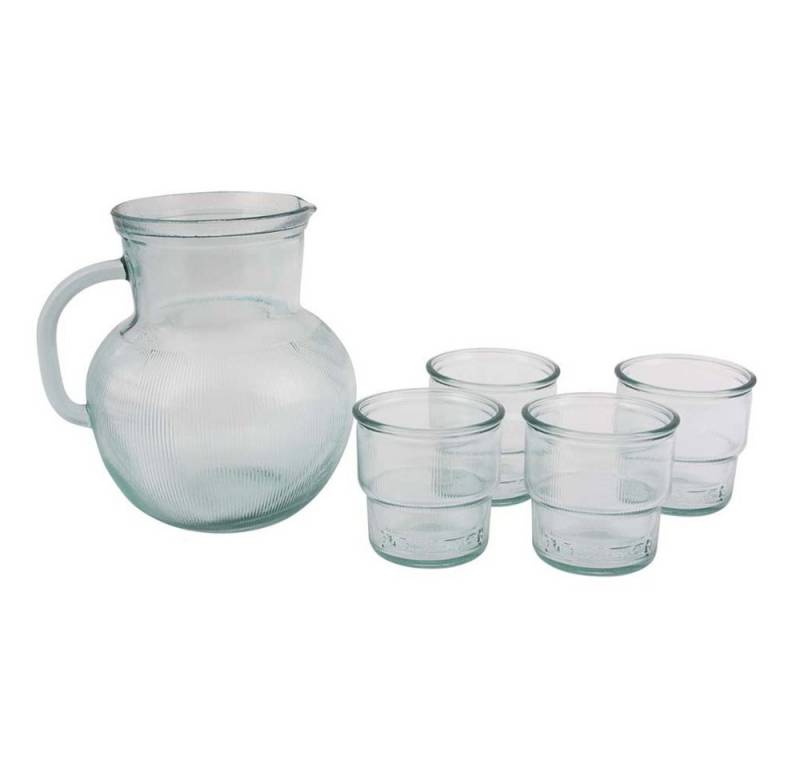 memo Wasserkrug I'm 100% Recycled - Geschenkset Krug mit 4 Gläsern von memo