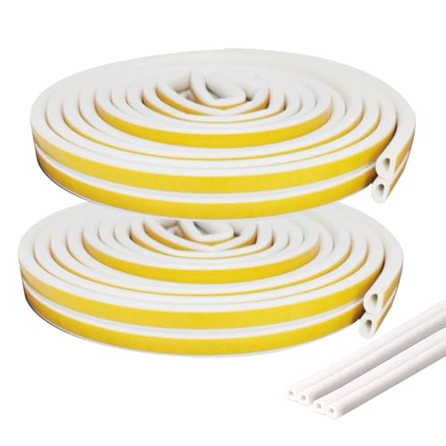 Türdichtung Selbstklebend,Mengger 20M Fensterdichtung Selbstklebend 9mm(B) x 6mm(D),D Profil Gummidichtung,Selbstklebendes Schaumstoffband,Fensterdichtung Anti Kollision Staub und Schalldämmung(Weiße) von mengger