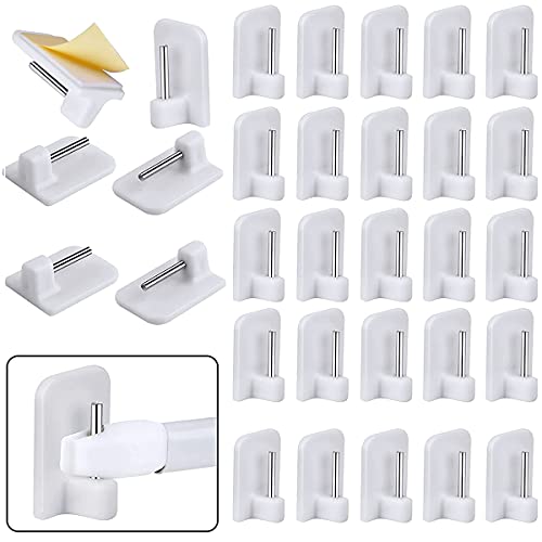 mengger Gardinenhaken selbstklebend 40 Pcs Klebehaken Haken Gardinenstangen Vitragestangen Gardinenhalter Weiß Gardinenhaken von mengger