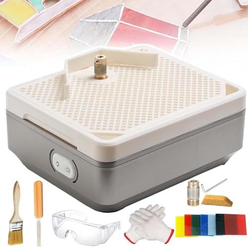 150w Mini Glasschleifer,Stained Glass Grinder Wasserschleifmaschine BuntglasmüHle,Automatischer Schleifer FüR Mosaikfliesen-Diamantschleiferbits,4200 Tr/Min,Alimentation Eau RecycléE ,SingleLayer von menglanchang