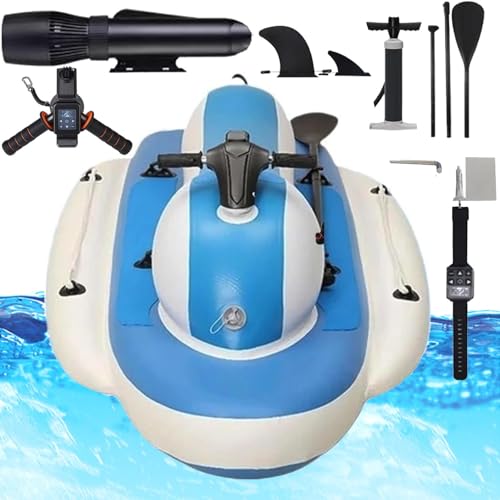 Faltbarer 2-In-1 Elektromotorboot Jetski Aufblasbares Boot &Unterwasser-Tauchscooter-BüRstenlosem 500w-Motor,10000mah-Akku FüR SchwimmausrüStung Zum Tauchen Meer FüR Erwachsene,Kinder (upgrade) von menglanchang