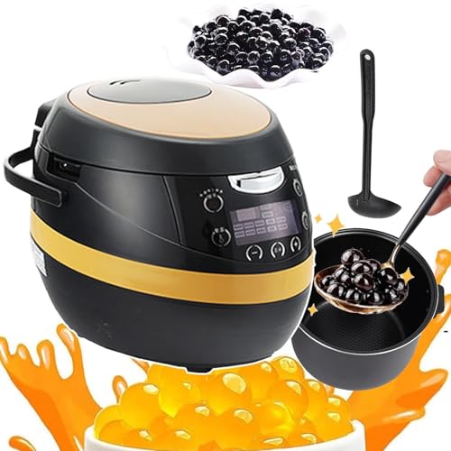 Vollautomatischer Perlentopf 6/8l,Gewerblicher Boba Perlen Tapioka Kocher Perlenbereiter 900/1350w+Löffel (Touchscreen/Antihaftbeschichtung)9 FüR Boba Tee & Bubble Tee & Milchtee,8Lyellow von menglanchang