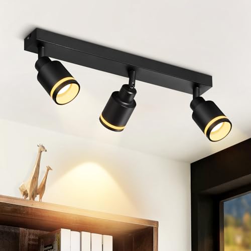 meoaow Deckenstrahler Modern Schwarz Deckenleuchte: 3 Flammig Schwenkbar Deckenspot Flurlampe Metall GU10 Küchenlampe Deckenlampe Strahler für Büro Wohnzimmer Schlafzimmer, Ohne Leuchtmittel meoaow Deckenstrahler Modern Schwarz Deckenleuchte: 3 Flammig Schwenkbar Deckenspot Flurlampe Metall GU10 Küchenlampe Deckenlampe Strahler für Büro Wohnzimmer Schlafzimmer, Ohne Leuchtmittel von meoaow