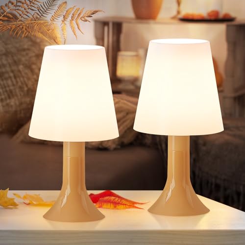 meoaow Tischleuchte Wohnzimmer Nachttischlampe mit Kabel - Tischlampe 2er Set Kleine Lampe E14 Tischlampen Moderne Landhausstil für Esstisch Schlafzimmer Khaki - Ohne Leuchtmittel meoaow Tischleuchte Wohnzimmer Nachttischlampe mit Kabel - Tischlampe 2er Set Kleine Lampe E14 Tischlampen Moderne Landhausstil für Esstisch Schlafzimmer Khaki - Ohne Leuchtmittel von meoaow