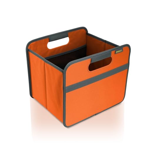 meori Faltbox Small in Orange - Stabile Klappbox S mit Griffen - perfekte Allzweck Aufbewahrungslösung - Tragkraft bis 30 kg - A100064 - 32 x 26,5 x 27,5 cm von meori