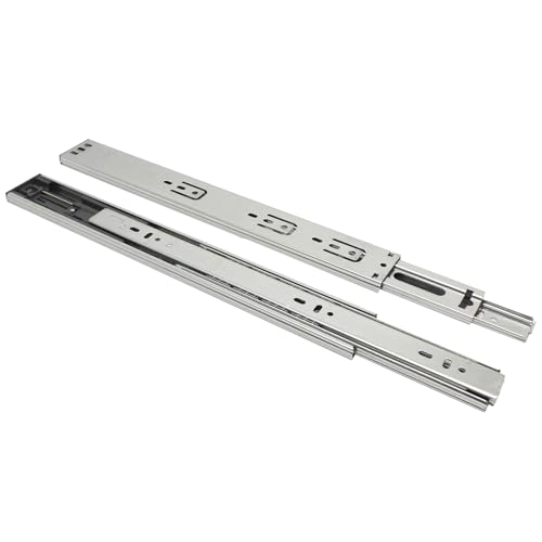 Mepiq 30er Set (15 Paar) Vollauszug Schubladenschienen 450mm Schubladen Schienensystem mit Softclose Selbsteinzug Kugellager Auszugsschienen - inkl Montageschrauben 45KG Tragkraft Silber von mepiq
