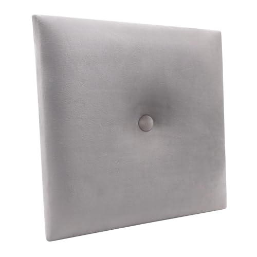 mepiq Samt Wandkissen Stoff-Wohnzimmer Bett-Royal Velvet Paneel-Hohe Qualität-Kopfteil Bett-Kinderzimmer Gepolstertes Schlafzimmer-Wandpolster für Schlafzimmer (20 PCS, 30cmx30cm) Hellgrau von mepiq