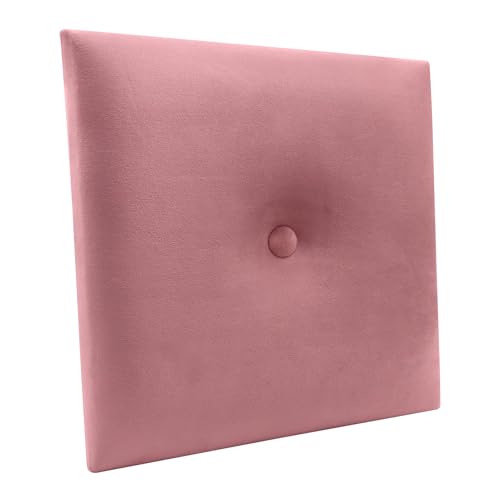 mepiq Samt Wandkissen Stoff-Wohnzimmer Bett-Royal Velvet Paneel-Hohe Qualität-Kopfteil Bett-Kinderzimmer Gepolstertes Schlafzimmer-Wandpolster für Schlafzimmer (20 PCS, 30cmx30cm) Pastellrosa von mepiq