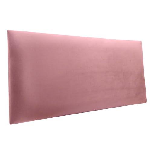 mepiq Samt Wandkissen Wandpaneele Gepolster Wandpolster Bett Kopfteil Wandpolster Kinderzimmer Aufprallschutz Kopfenden Wandschutz für Schlafzimmer (10 PCS, 60x30cm) Pastellrosa von mepiq