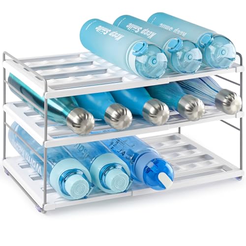 mepure Flaschen Organizer – Ausziehbares & Verstellbares Flaschenregal Schrank (26.5–42 cm), Flaschenhalter für Wasserflaschen & Trinkflaschen Aufbewahrung von mepure