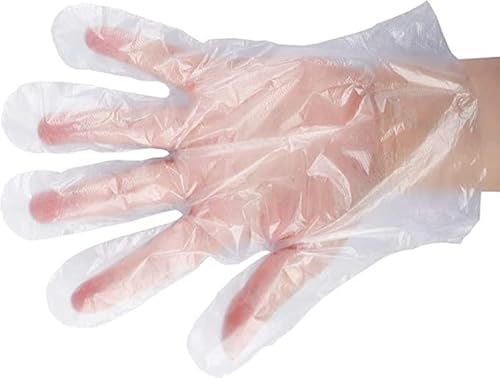 2000 Stück Einweghandschuhe aus transparentem Polyethylen, PE-Handschuhe zum Kochen, Reinigen, Malen, Haarfärben von meridy