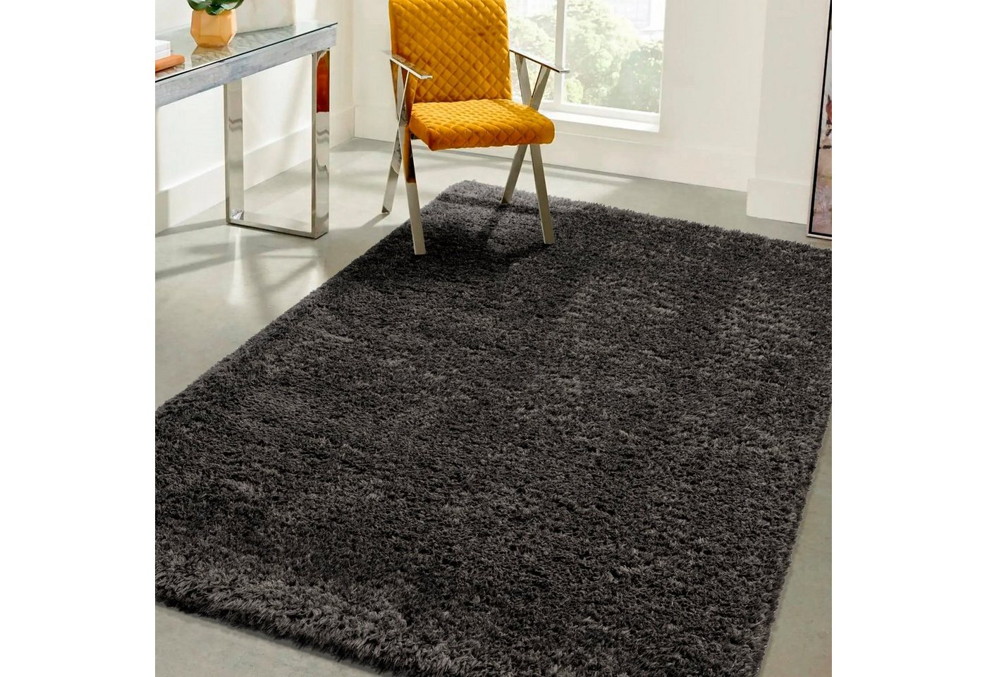 Hochflor-Teppich Recycle Floki 961, merinos, rechteckig, Höhe: 50 mm, Shaggy aus recyceltem Polyester, nachhaltig, meliert, Wohnzimmer von merinos