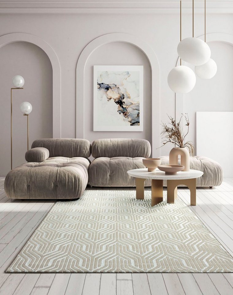 Teppich Creation 50057, merinos, rechteckig, Höhe: 10 mm, elegant, glänzend, Kurzflor, pflegeleicht, Wohnzimmer von merinos