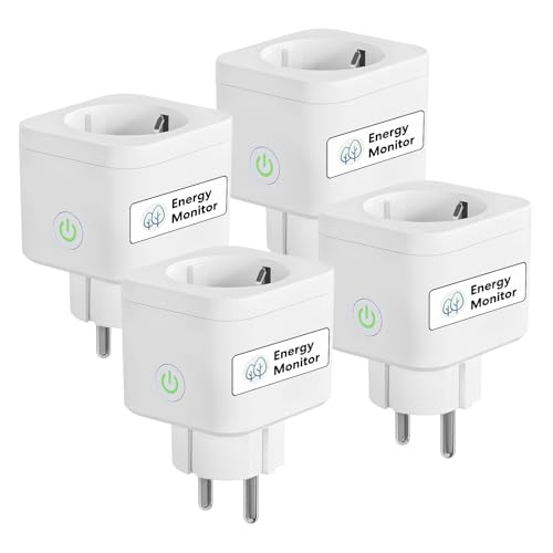 Meross_Smart WLAN Steckdose mit Strommessung 16A, Smart Home Zeitschaltuhr Steckdose mit Sprach- und Fernsteuerung, WiFi Smart Steckdose Funktioniert mit Alexa, Google Home, SmartThings, 4er Pack von meross_smart
