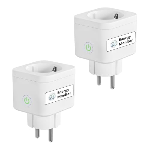Meross_Smart WLAN Steckdose mit Strommessung 16A, Zeitschaltuhr Steckdose mit Sprachsteuerung und App Fernbedienung, Smart Steckdose Funktioniert mit Alexa, Google Home, SmartThings, 2er Pack von meross_smart
