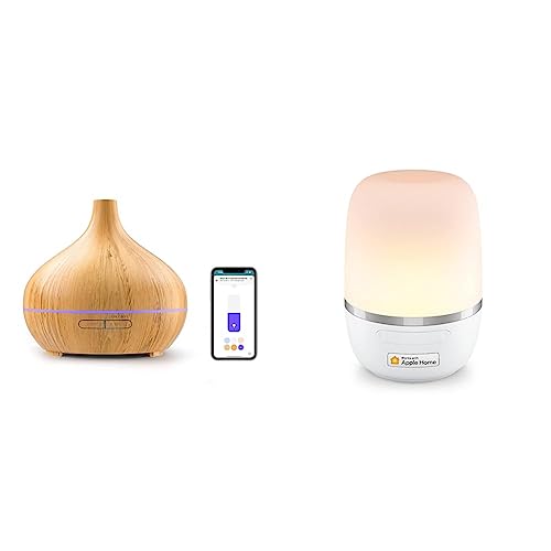 Meross Alexa Aroma Diffuser Funktioniert mit Apple HomeKit & RGBWW WLAN LED Nachttischlampe Funktioniert mit Apple HomeKit, Meross Dimmbar Atmosphäre Nachtlampe für Schlafzimmer Wohnzimmer von meross