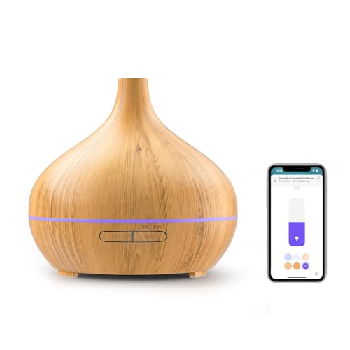 Meross Aroma Diffuser Funktioniert mit Apple HomeKit, Alexa und Google Home, 400ML Ätherische Öle Smart Ultraschall Luftbefeuchter, App Steuerbar WLAN Duftöl Diffuser Duftlampe mit RGB-LED-Licht von meross