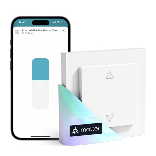 Meross Matter Smart Rolladenschalter WLAN 55x55mm, Smart Home Rolladensteuerung für Jalousien kompatibel mit Apple HomeKit, Alexa und Google Home(NEUTRALKABEL ERFORDERLICH) von meross