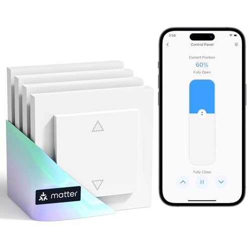 Meross Matter Wlan Rolladenschalter Smart (NEUTRALKABEL ERFORDERLICH), Smart Home Rolladensteuerung für Jalousien kompatibel mit Alexa，Apple HomeKit und Google Home, 4 Stück von meross