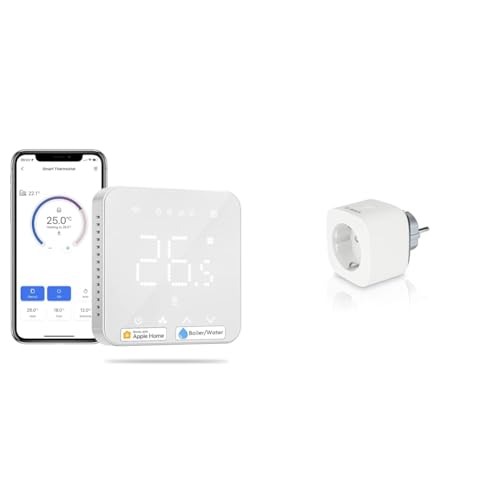 Meross Smart Thermostat Boiler WLAN Heizungsthermostat Raumthermostat WiFi Thermostat Heizen & Bosch Smart Home Zwischenstecker kompakt von meross