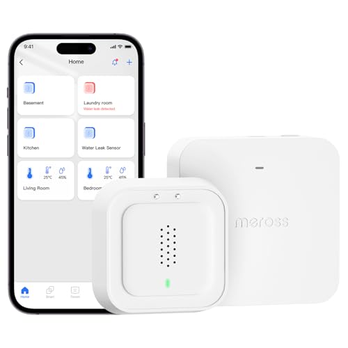 Meross Smart Wassermelder mit Hub | Wasserlecksensor WLAN 0,3 mm Erkennung | bis 100dB Sensor & APP & Hub-Alarm | Smart Wasseralarm Melder für Küche, Badezimmer, Keller | Batterie für 3 Jahre | 2,4GHz Meross Smart Wassermelder mit Hub | Wasserlecksensor WLAN 0,3 mm Erkennung | bis 100dB Sensor & APP & Hub-Alarm | Smart Wasseralarm Melder für Küche, Badezimmer, Keller | Batterie für 3 Jahre | 2,4GHz von meross