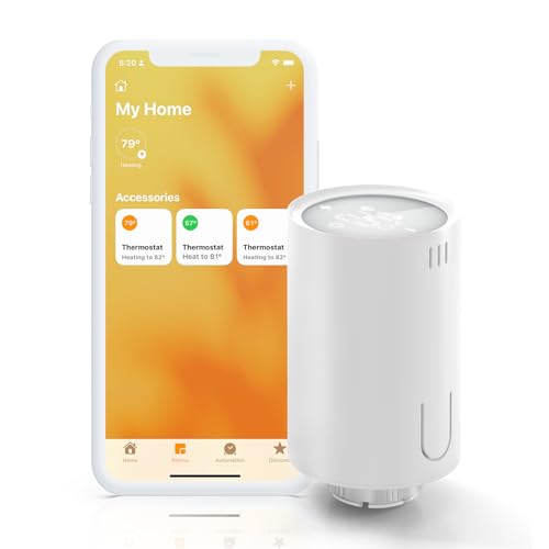 Meross WLAN Heizungsthermostat kompatibel mit HomeKit, smartes Heizkörperthermostat benötigt Hub, kompatibel mit Siri, Alexa und Google, M30*1,5mm, 1pc von meross
