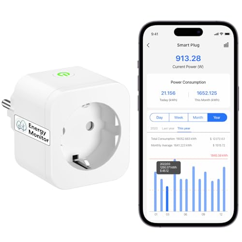 Meross WLAN Steckdose mit Strommessung, 16A Bluetooth Smart Steckdose Funktioniert mit Alexa, Google Home, Smart Plug mit Zeitschaltuhr, Fernbedienung und Fernsteuerung, 1 Stück Meross WLAN Steckdose mit Strommessung, 16A Bluetooth Smart Steckdose Funktioniert mit Alexa, Google Home, Smart Plug mit Zeitschaltuhr, Fernbedienung und Fernsteuerung, 1 Stück von meross