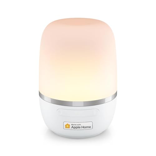 RGBCW WLAN LED Nachttischlampe funktioniert mit Apple HomeKit, Meross RGBCW Dimmbar Atmosphäre Tischlampe für Schlafzimmer Wohnzimmer mit USB-Kabel, kompatibel mit Siri, Alexa, Google, Smartthings von meross