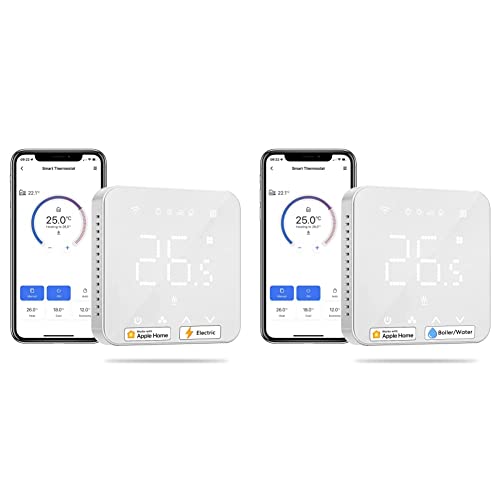 Smart Elektrische Thermostat, Fußbodenheizung WLAN Raumthermostat kompatibel mit HomeKit & Smart Thermostat Boiler WLAN Heizungsthermostat Digital WiFi Raumthermostat Intelligente Wandthermostat von meross