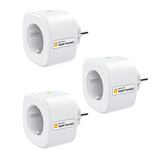 Smart Steckdose funktioniert mit Homekit, meross WLAN Plug, Intelligent Stecker, kompatibel mit Siri, Alexa, Google Assistant, kein Hub erforderlich, 16 A,Input: 100-200V,50/60Hz, 2,4 GHz, 3 pcs von meross