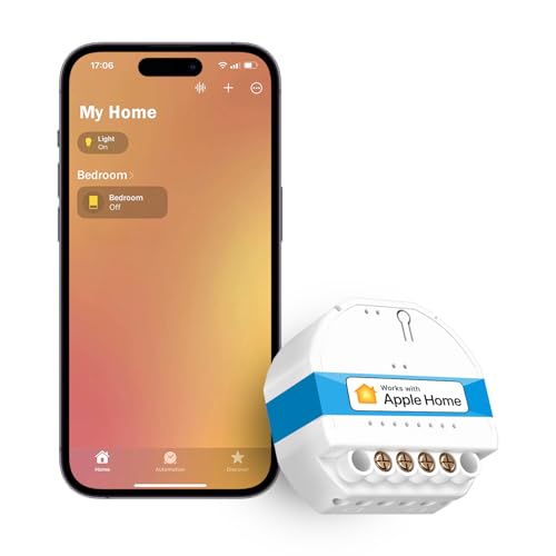 Meross WiFi Relais WLAN Schalter funktioniert Apple HomeKit, Relais Modul, für smart home DIY Auf-/Unterputz, arbeiten mit Alexa und Google, 2,4-GHz, 1 pcs von meross