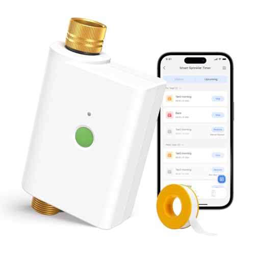 meross Bewässerungscomputer WLAN mit Wasserverbrauchsmonitor (Hub MSH400 Erforderlich), Automatische Bewässerungssystem für Garten Kompatibel mit Apple Home, Alexa und Google Home, Fernbedienung von meross