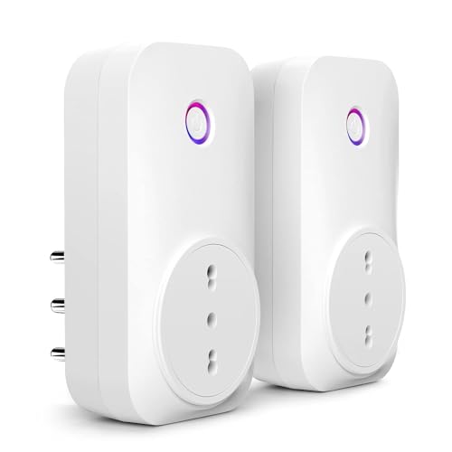 Meross Italienische Smart-Steckdose, Energieüberwachung, WLAN-Steckdose (Typ L) 16 A 3840 W, Fernbedienung, Überlastschutz, Timer-Funktion, kompatibel mit Alexa, Google Assistant, 2 Stück, 2,4 GHz von meross